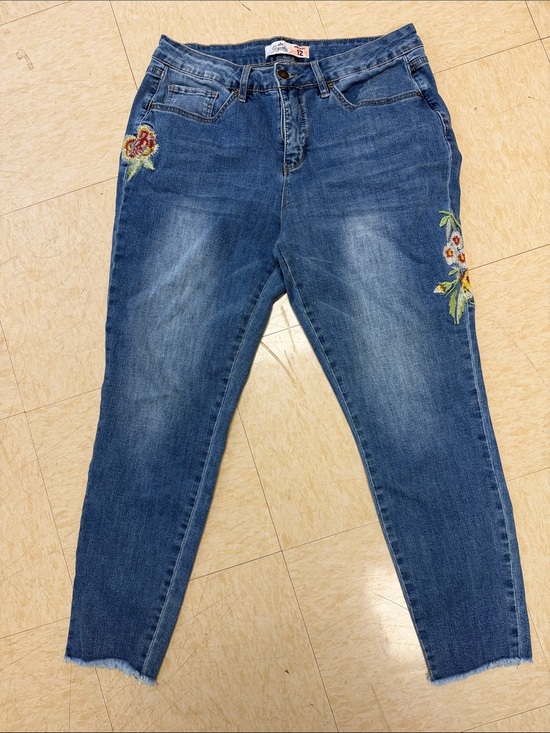 Royalty For Me Denim - Royalty For Me Blue Embroidered Ankle Jeans